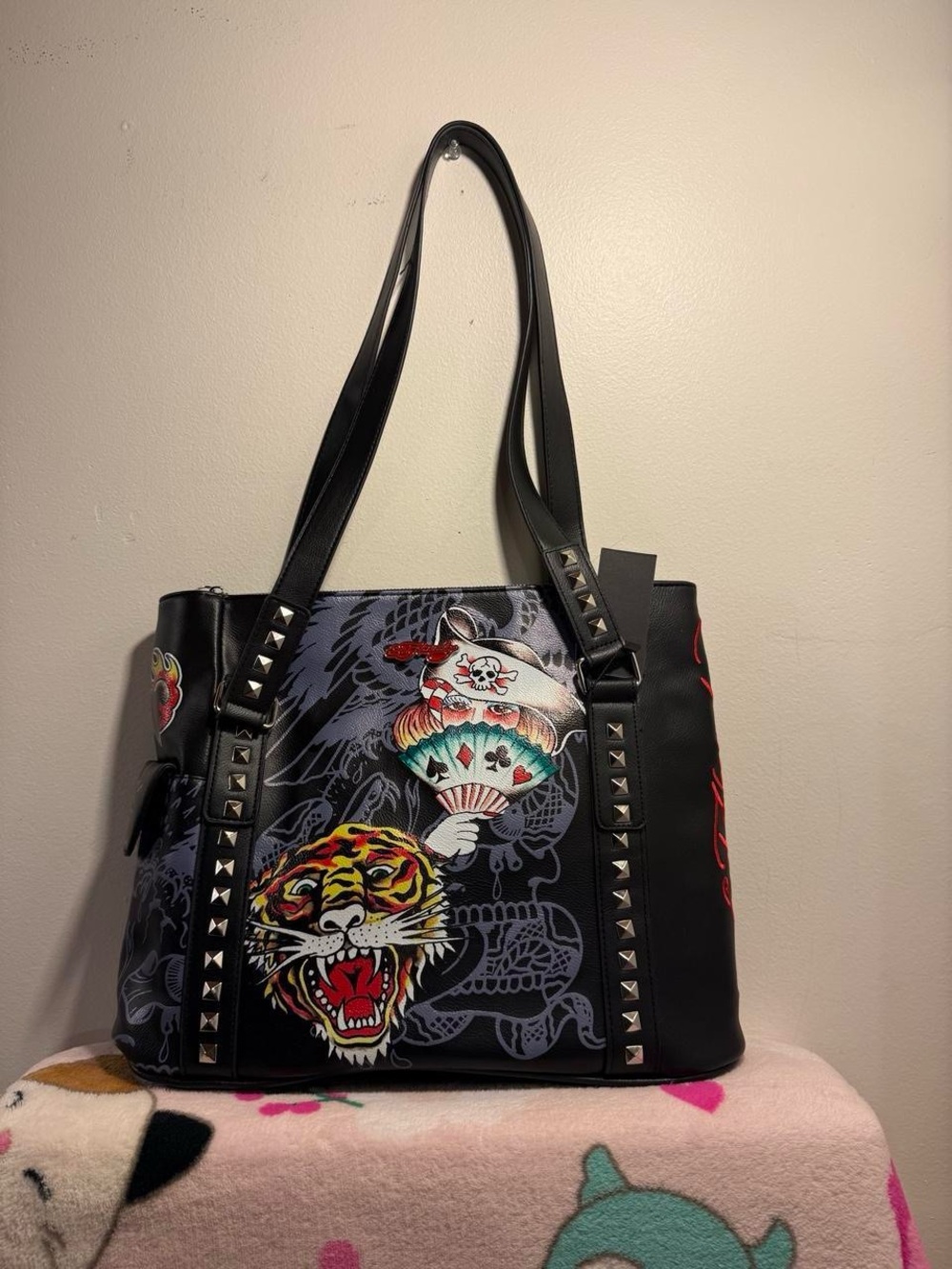 Ed Hardy Tote Black pirate tattoo BNWT